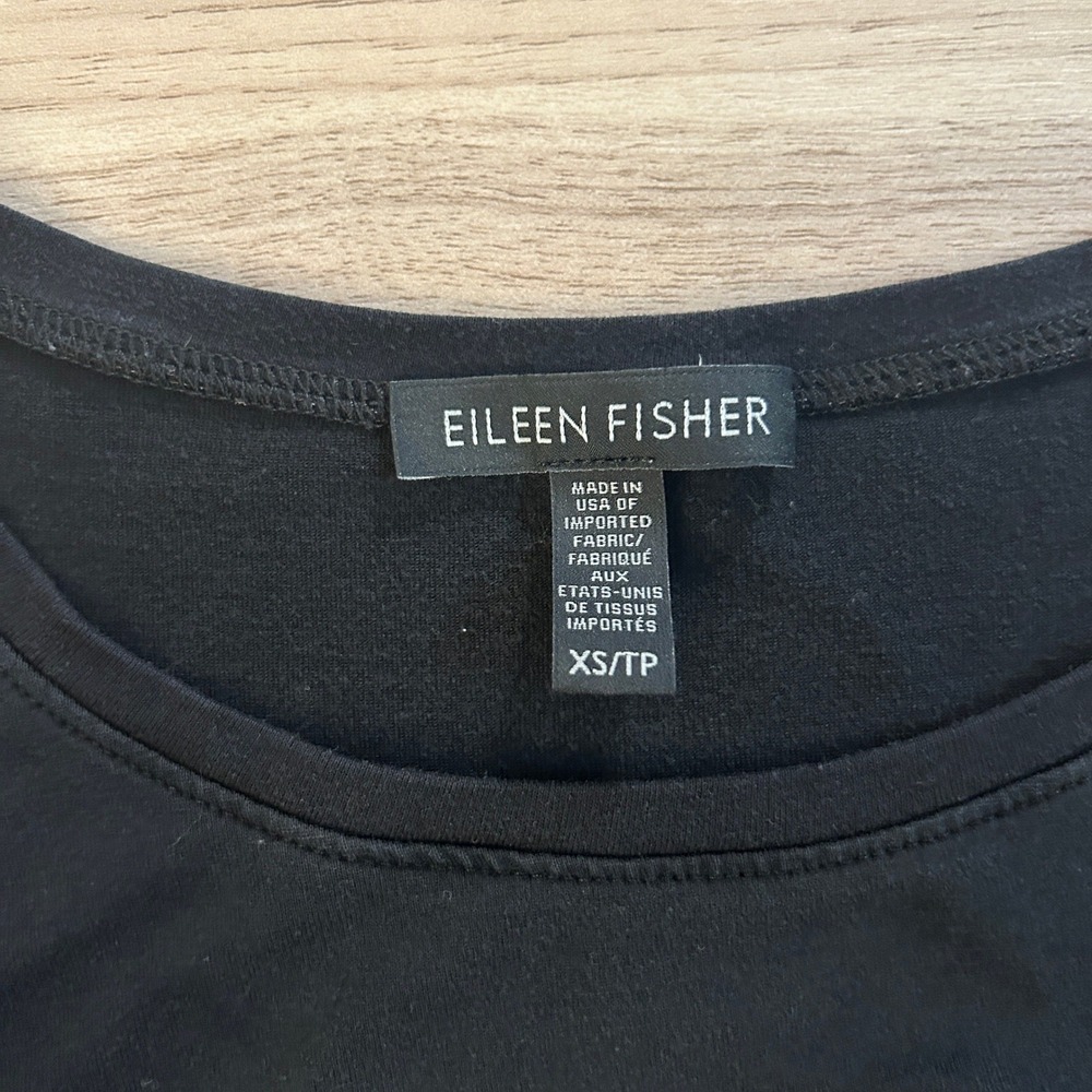 Eileen Fisher Dress Black Drop Waist‎ Sleeveless Jersey Knit XS - Picture 3 of 9